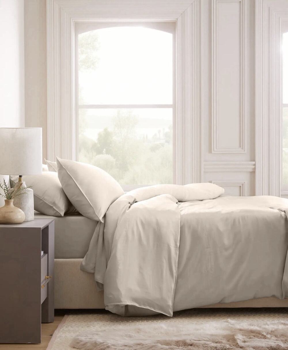 QUINCE Bamboo Duvet Cover Full/Queen Sand 100% Organic Viscose ~ Duvet Only